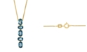 LALI Jewels London Blue Topaz Vertical 18" Pendant Necklace (6-3/8 ct. t.w.) in 14k Gold